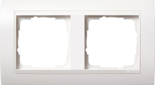 Рамка универсальная Gira Event 2-м. белый матовый/белый глянец фото Рамка универсальная Gira Event 2-м. белый матовый/белый глянец картинка